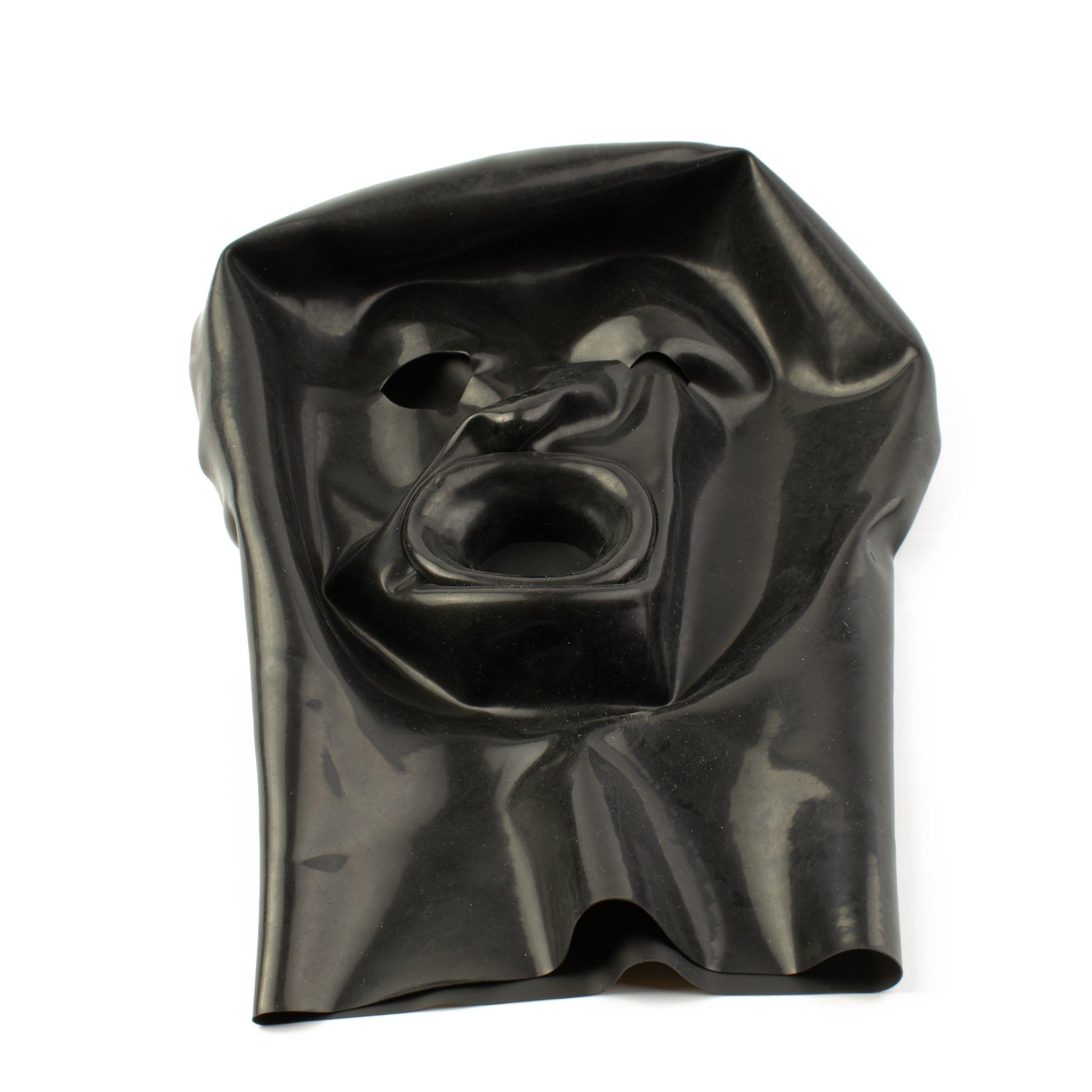 Rubberfashion Latex Maske Lippen Mann - Latexmaske anatomisch - Mund und Augen offen für Herren